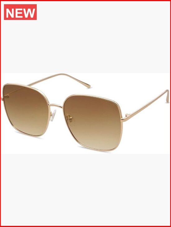 Oversized Square Metal Frame Sunglasses UV Protection Wrap  display picture 3